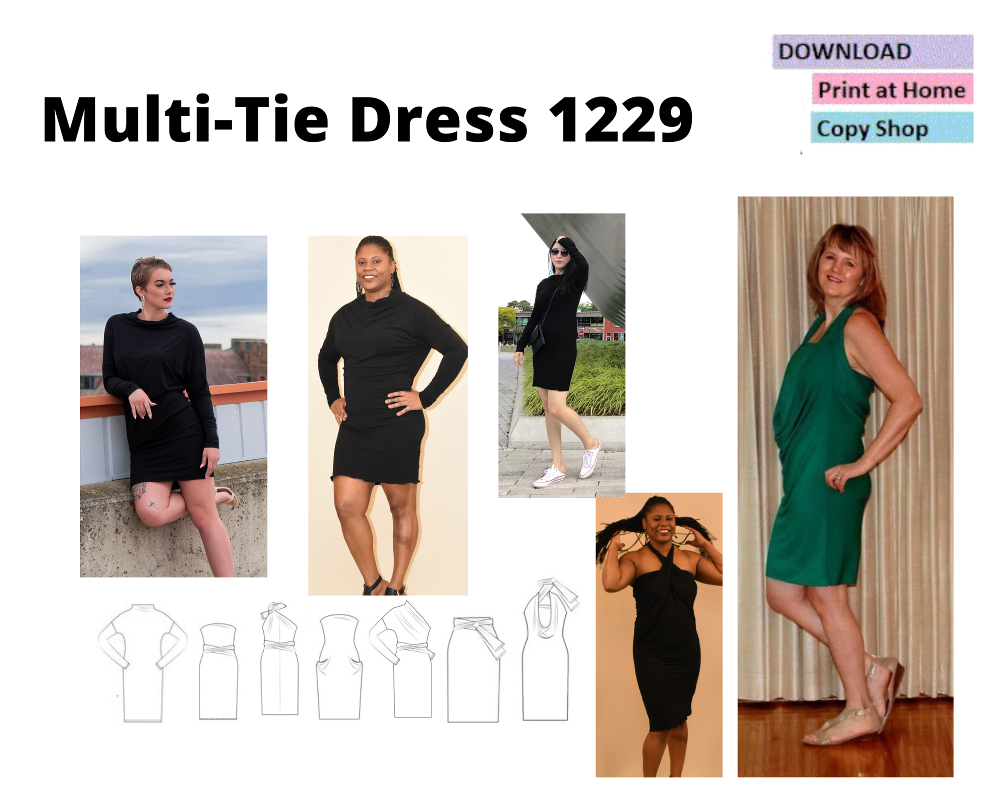 Multi-Tie Dress 1229 — Christine Jonson Sewing Patterns
